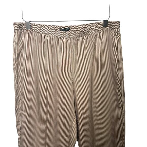 Eileen Fisher Women’s Silk Wide Leg Crop Pants Brown Stripe Petite Large - Picture 3 of 15